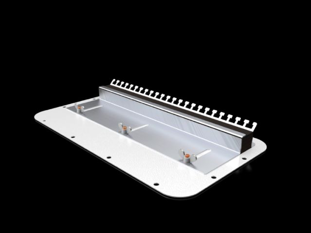 Gland plate with foam rubber cable clamp strip, for AX