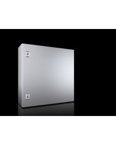 AX Compact enclosure, WHD: 600x600x210 mm, stainless steel 1.4301, with mounting plate, single-door, with two cam locks