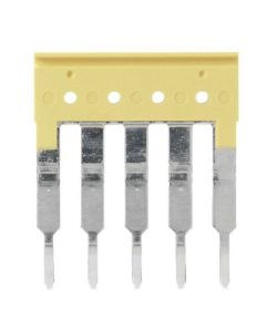 Plug-In Center Jumper, 5 mm Center to Center, 10 Pole, Yellow