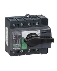 Main switch, 4 pole, 63 A, with handle and shaft