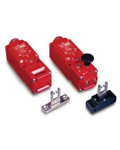 Tongue Interlock, MT-GD2, No Special Features, 3 N.C. Safety, 1 N.O Aux, Break Before Make, 3 N.C. Safety Contacts, 1 N.O. Auxillary Contact, GD2 Standard, M20 Conduit, Tongue Interlock Switch, Die Cast Alloy (red)
