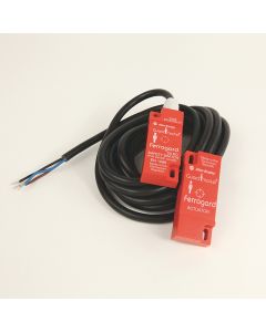 Ferrogard, FRS21, Rectangular, Molded ABS Red Plastic, Switch & Actuator, 24VDC (1A max Switching Capability), 2 N.C. Safety Contacts, 1 N.O. Aux Contact, 6 M Cable