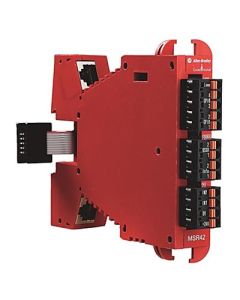 Multi-function relay. MSR42. 24V DC. Safety Input 2NC or 2SSD. Safety output 2PNP. Auxiliary 2PNP. Auto/manual or manual/monitored reset