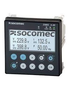 DIRIS A-40; Power Metering and Monitoring Device; 110-400 VAC 50/60 Hz; 120-300 VDC; Class 0.5 for the global measurement chain; 3 Digital inputs / 2 Digital outputs; RS485 output; Modbus RTU
