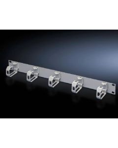 Cable management panel with plastic rings