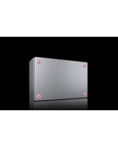 KX Terminal box, WHD: 300x200x120 mm, stainless steel 1.4301, without mounting plate, with cover, with quick-release fasteners 1566000