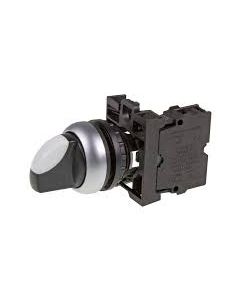 Changeover switch, RMQ-Titan, With thumb-grip, maintained, 2 positions, 1 N/O, Bezel: titanium